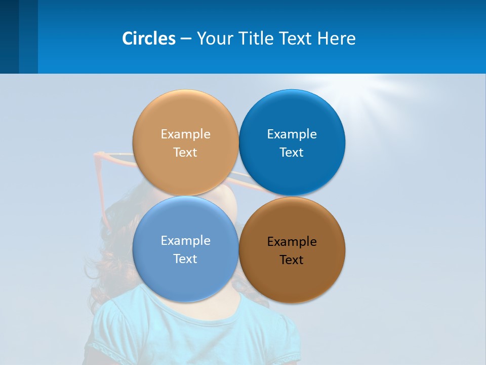 A Woman Wearing Sunglasses Is Looking Up At The Sun PowerPoint Template