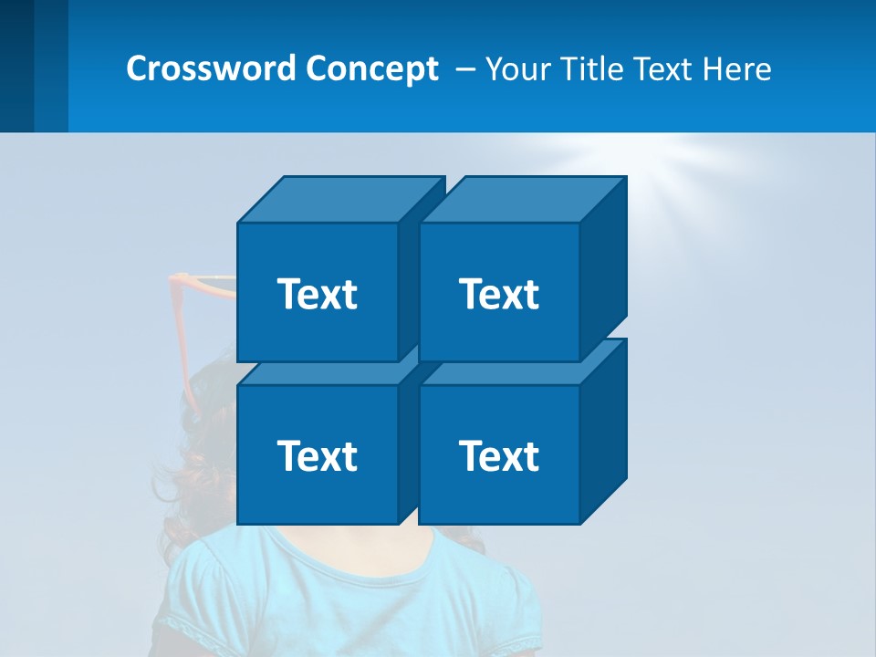 A Woman Wearing Sunglasses Is Looking Up At The Sun PowerPoint Template