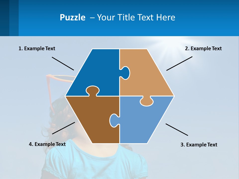 A Woman Wearing Sunglasses Is Looking Up At The Sun PowerPoint Template
