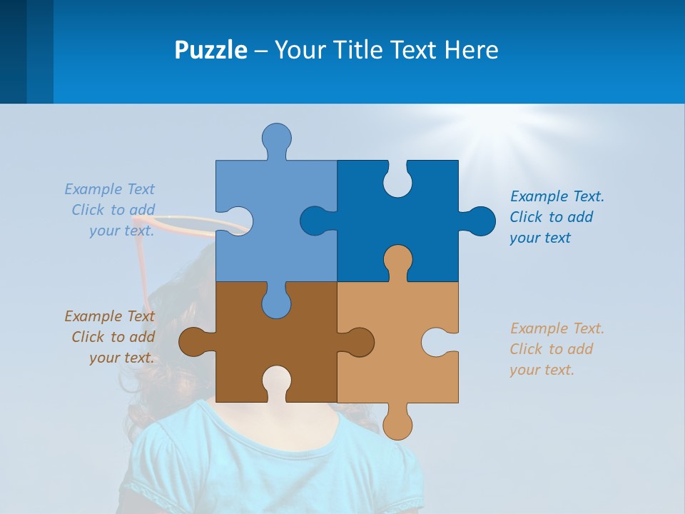 A Woman Wearing Sunglasses Is Looking Up At The Sun PowerPoint Template