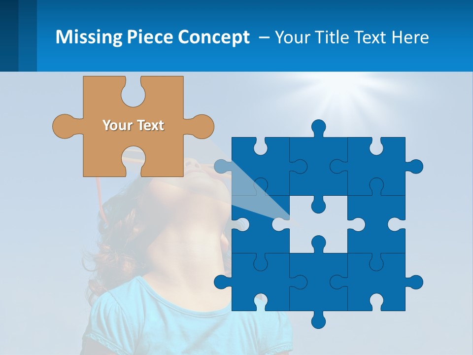 A Woman Wearing Sunglasses Is Looking Up At The Sun PowerPoint Template