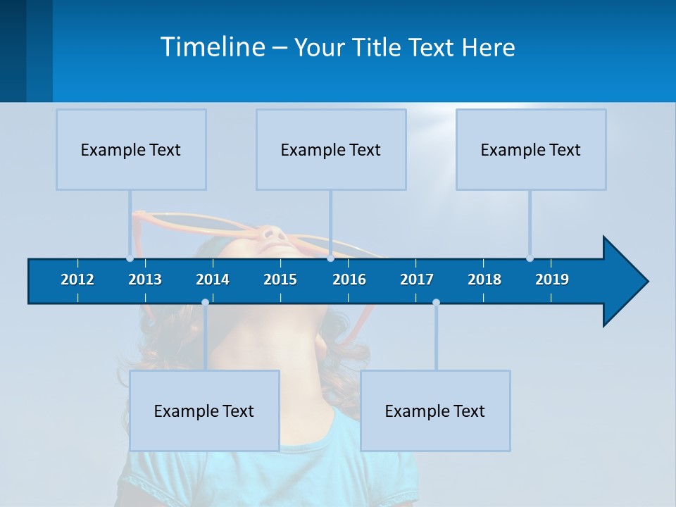 A Woman Wearing Sunglasses Is Looking Up At The Sun PowerPoint Template