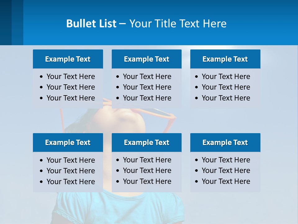 A Woman Wearing Sunglasses Is Looking Up At The Sun PowerPoint Template