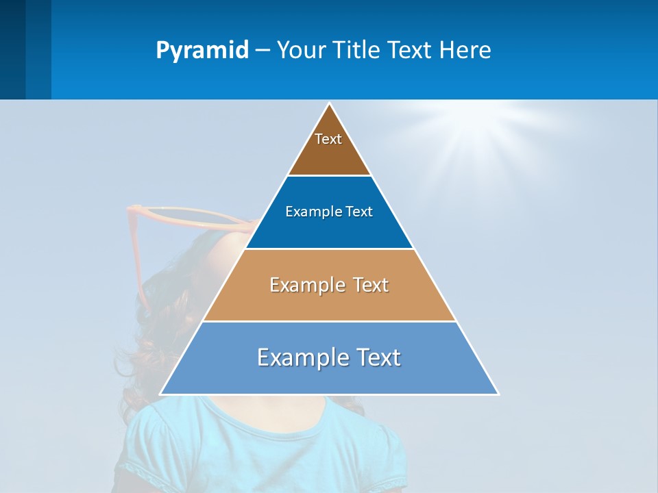 A Woman Wearing Sunglasses Is Looking Up At The Sun PowerPoint Template