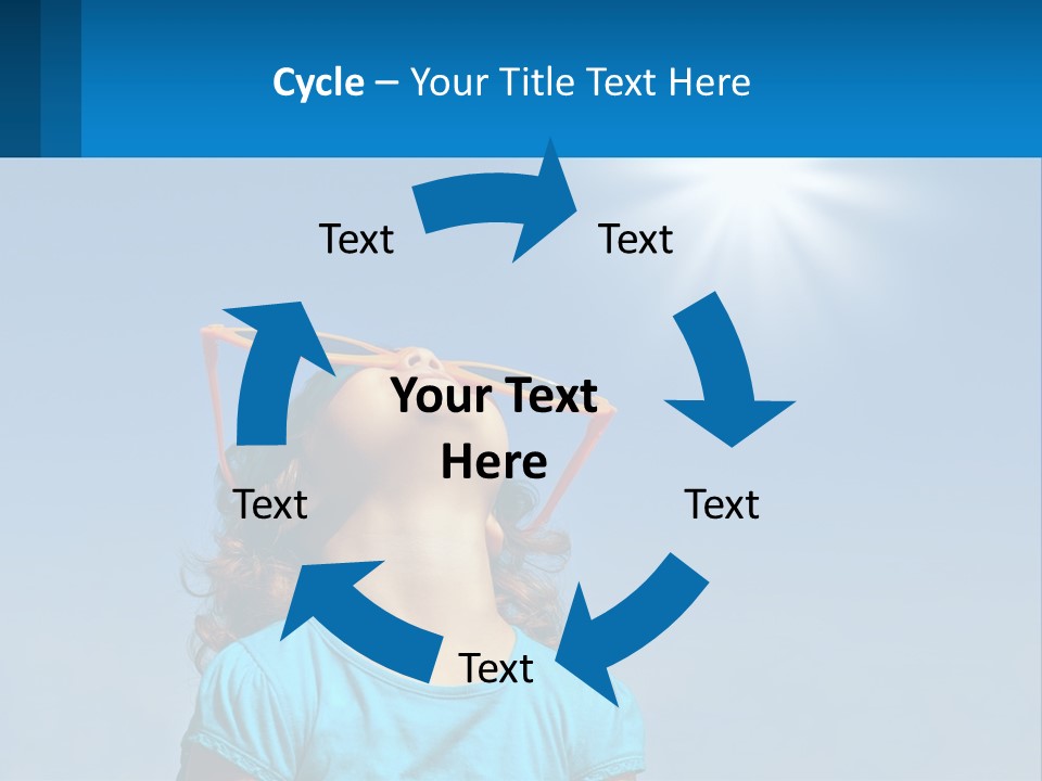 A Woman Wearing Sunglasses Is Looking Up At The Sun PowerPoint Template