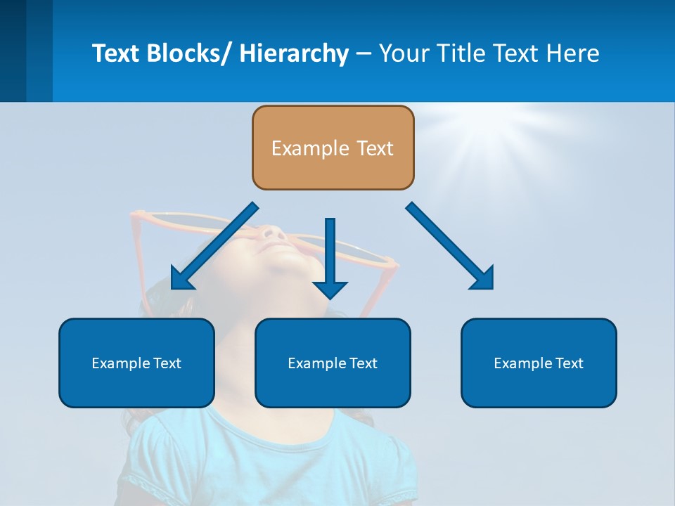 A Woman Wearing Sunglasses Is Looking Up At The Sun PowerPoint Template