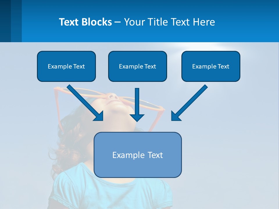 A Woman Wearing Sunglasses Is Looking Up At The Sun PowerPoint Template