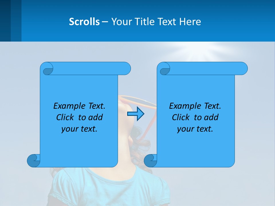 A Woman Wearing Sunglasses Is Looking Up At The Sun PowerPoint Template
