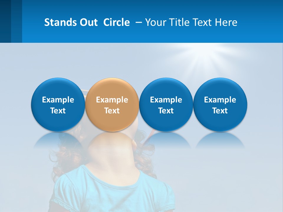 A Woman Wearing Sunglasses Is Looking Up At The Sun PowerPoint Template