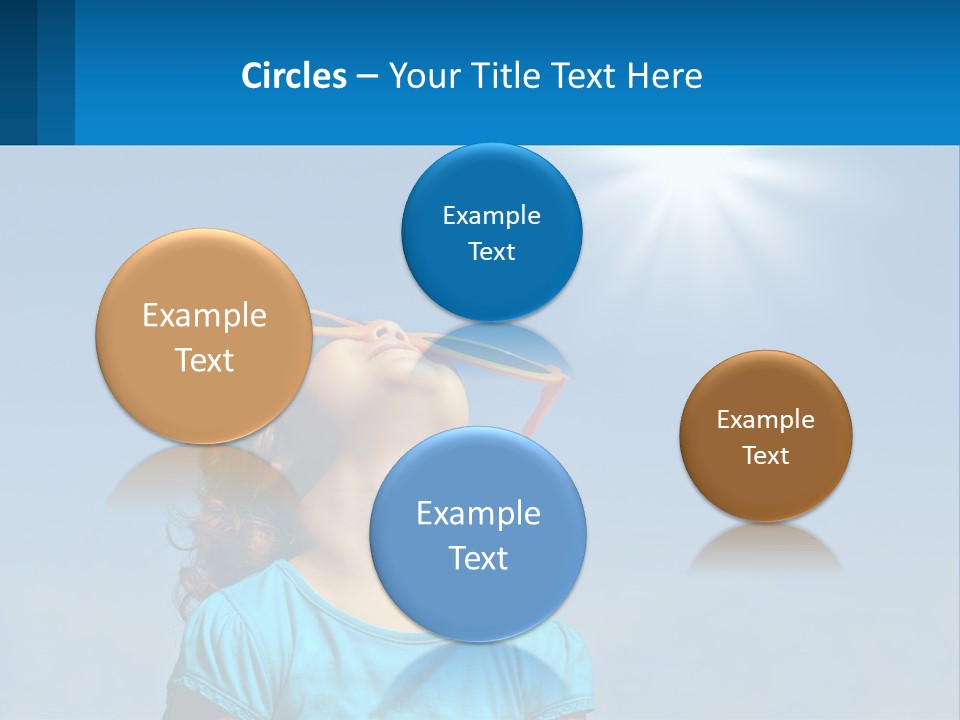 A Woman Wearing Sunglasses Is Looking Up At The Sun PowerPoint Template