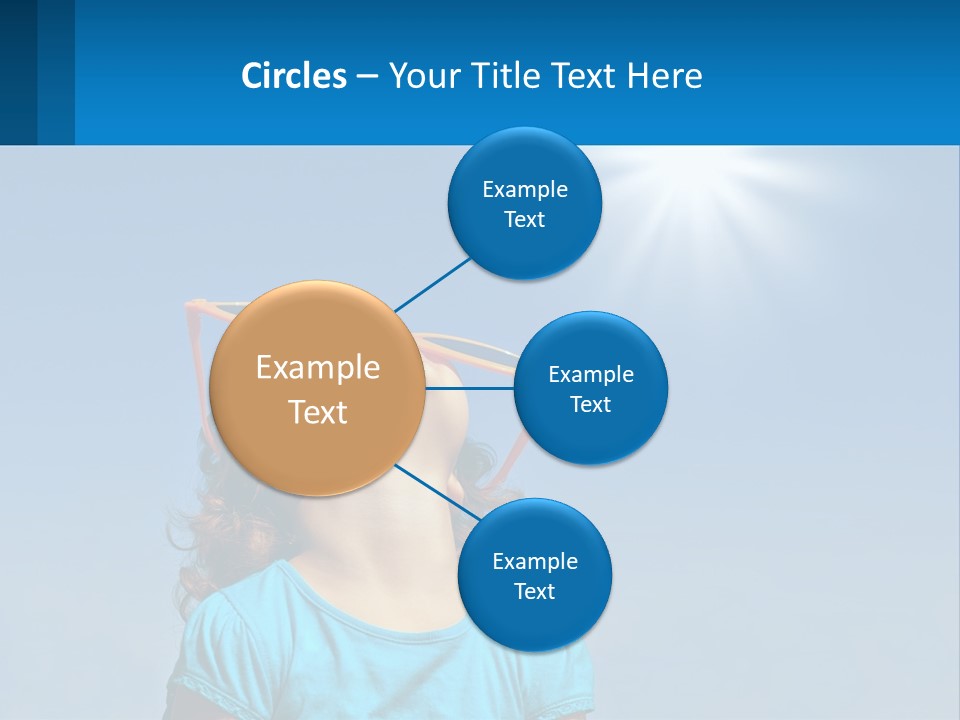 A Woman Wearing Sunglasses Is Looking Up At The Sun PowerPoint Template