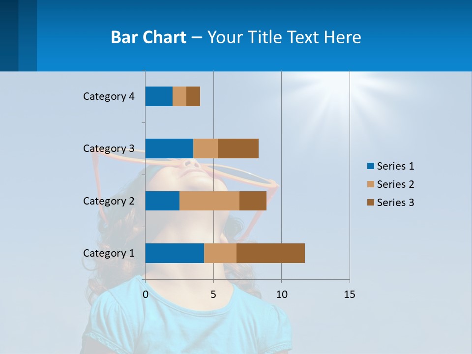 A Woman Wearing Sunglasses Is Looking Up At The Sun PowerPoint Template