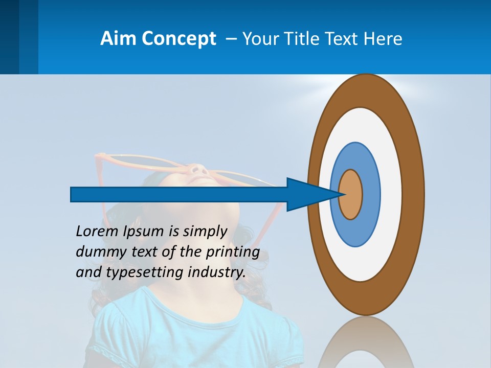 A Woman Wearing Sunglasses Is Looking Up At The Sun PowerPoint Template