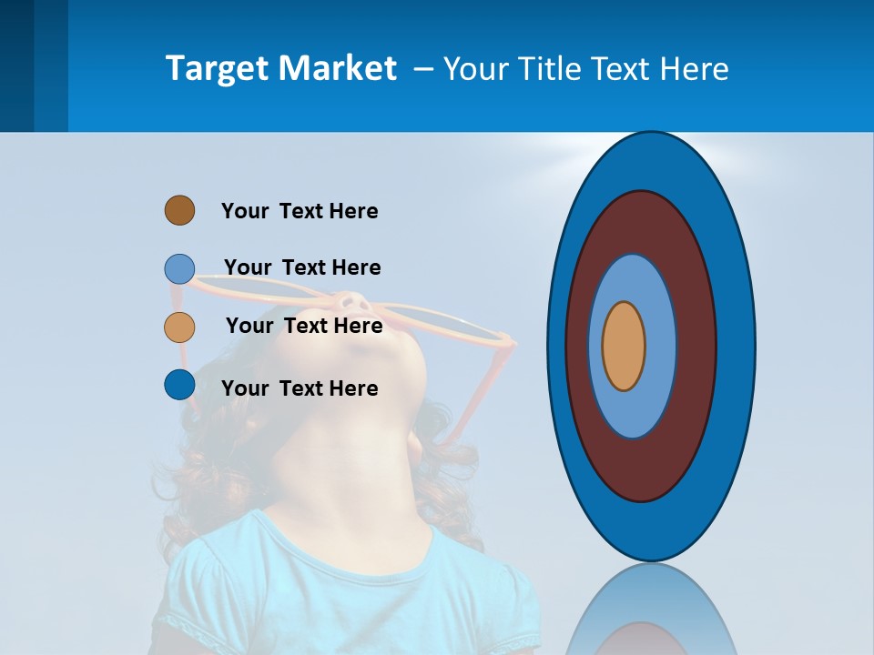 A Woman Wearing Sunglasses Is Looking Up At The Sun PowerPoint Template