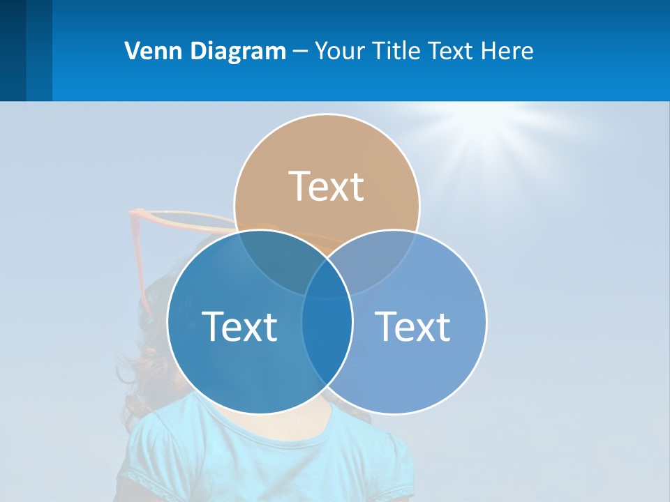 A Woman Wearing Sunglasses Is Looking Up At The Sun PowerPoint Template