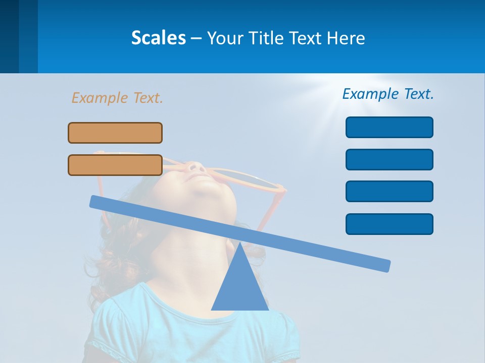 A Woman Wearing Sunglasses Is Looking Up At The Sun PowerPoint Template