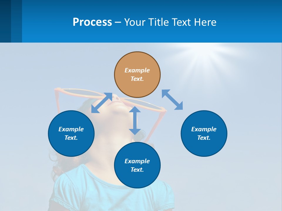 A Woman Wearing Sunglasses Is Looking Up At The Sun PowerPoint Template