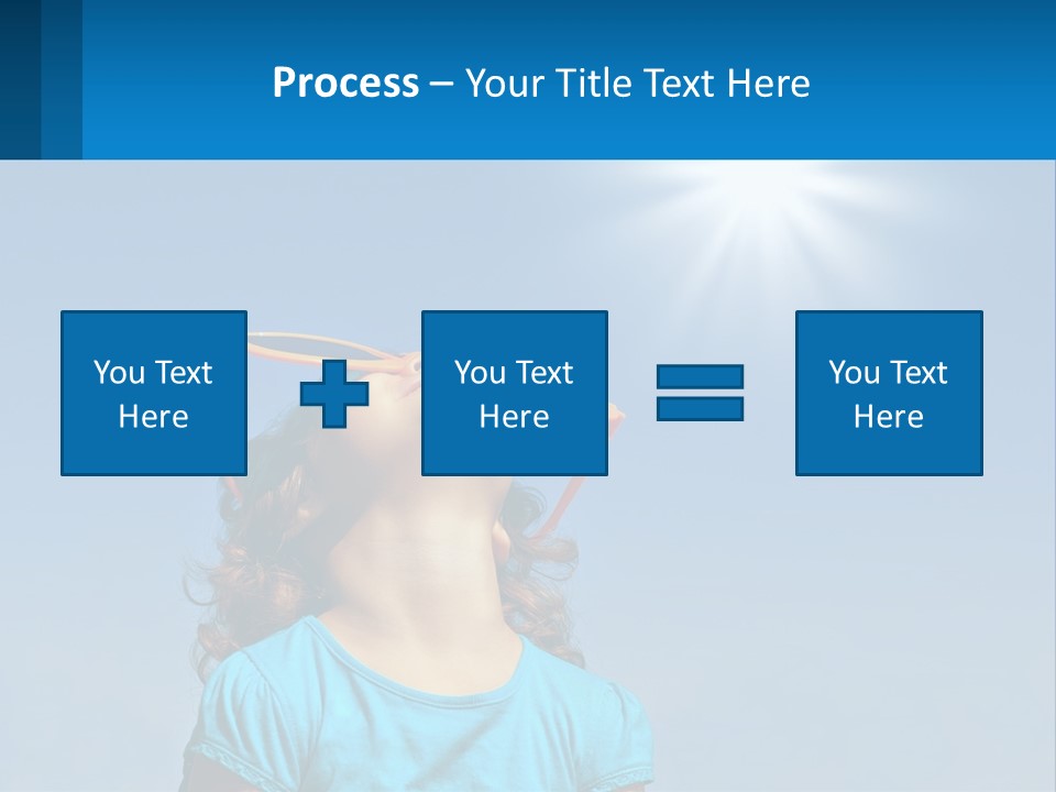 A Woman Wearing Sunglasses Is Looking Up At The Sun PowerPoint Template