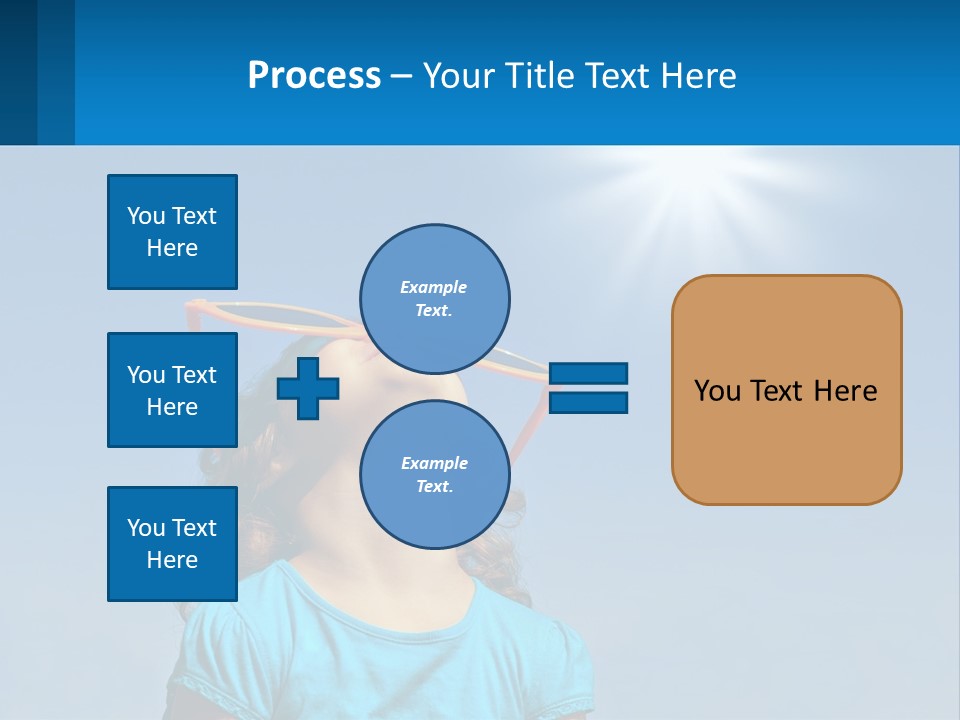 A Woman Wearing Sunglasses Is Looking Up At The Sun PowerPoint Template