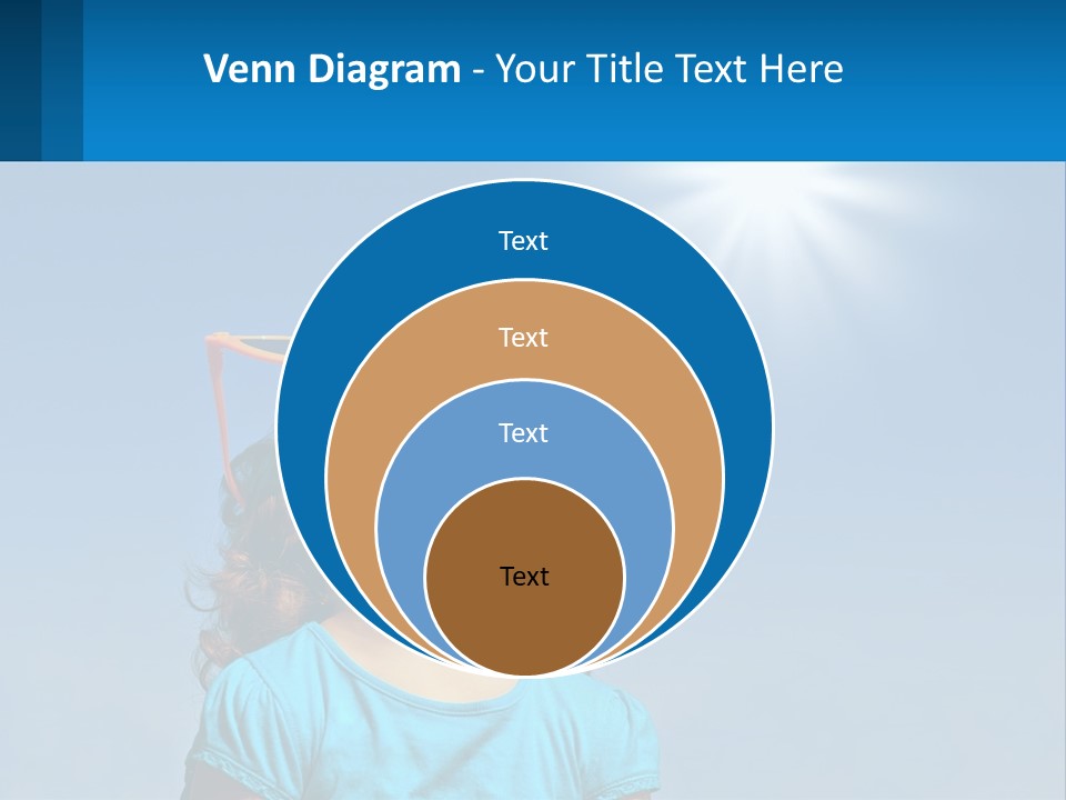 A Woman Wearing Sunglasses Is Looking Up At The Sun PowerPoint Template