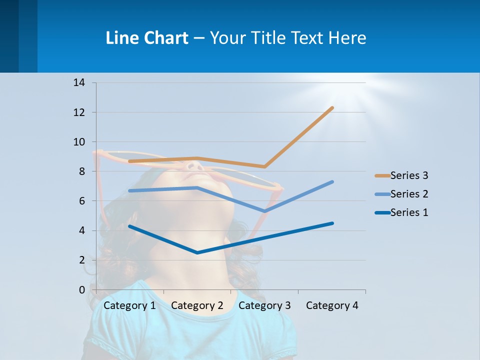 A Woman Wearing Sunglasses Is Looking Up At The Sun PowerPoint Template