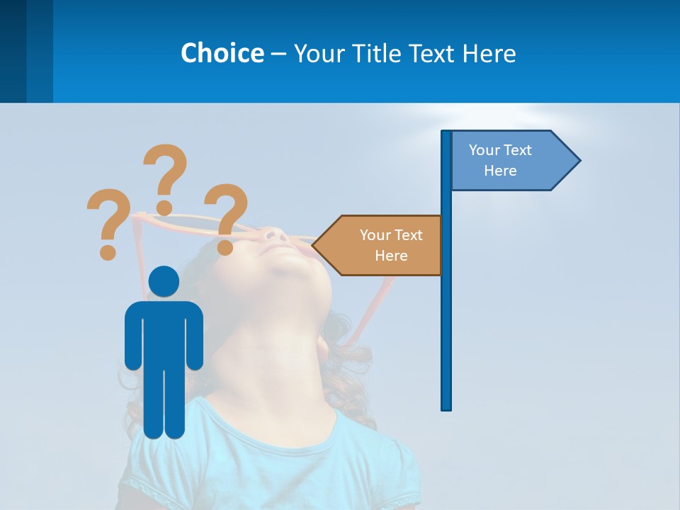 A Woman Wearing Sunglasses Is Looking Up At The Sun PowerPoint Template