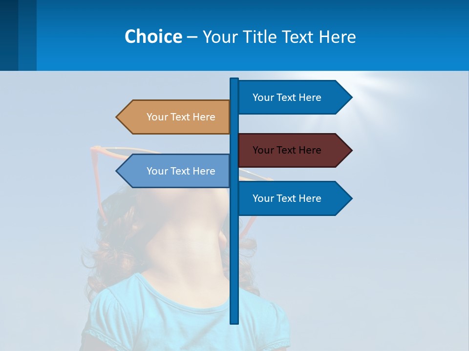 A Woman Wearing Sunglasses Is Looking Up At The Sun PowerPoint Template