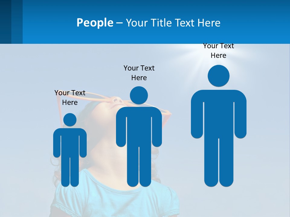 A Woman Wearing Sunglasses Is Looking Up At The Sun PowerPoint Template