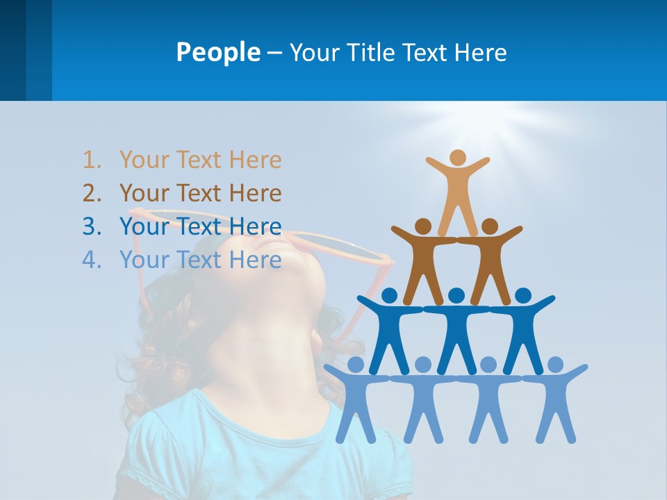 A Woman Wearing Sunglasses Is Looking Up At The Sun PowerPoint Template