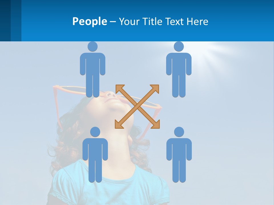 A Woman Wearing Sunglasses Is Looking Up At The Sun PowerPoint Template