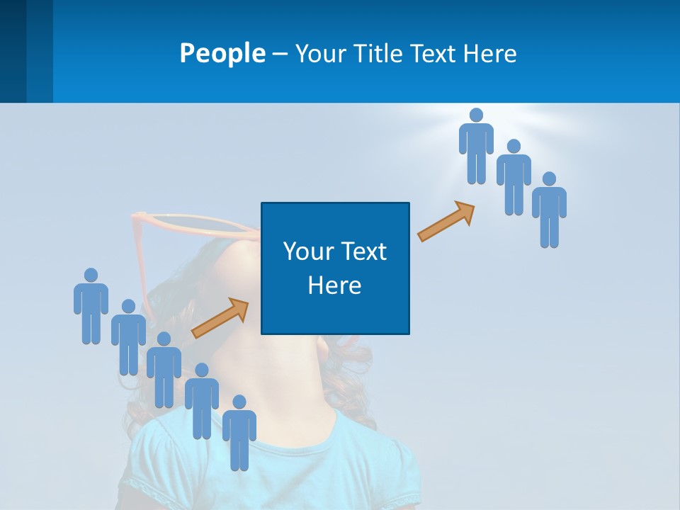 A Woman Wearing Sunglasses Is Looking Up At The Sun PowerPoint Template