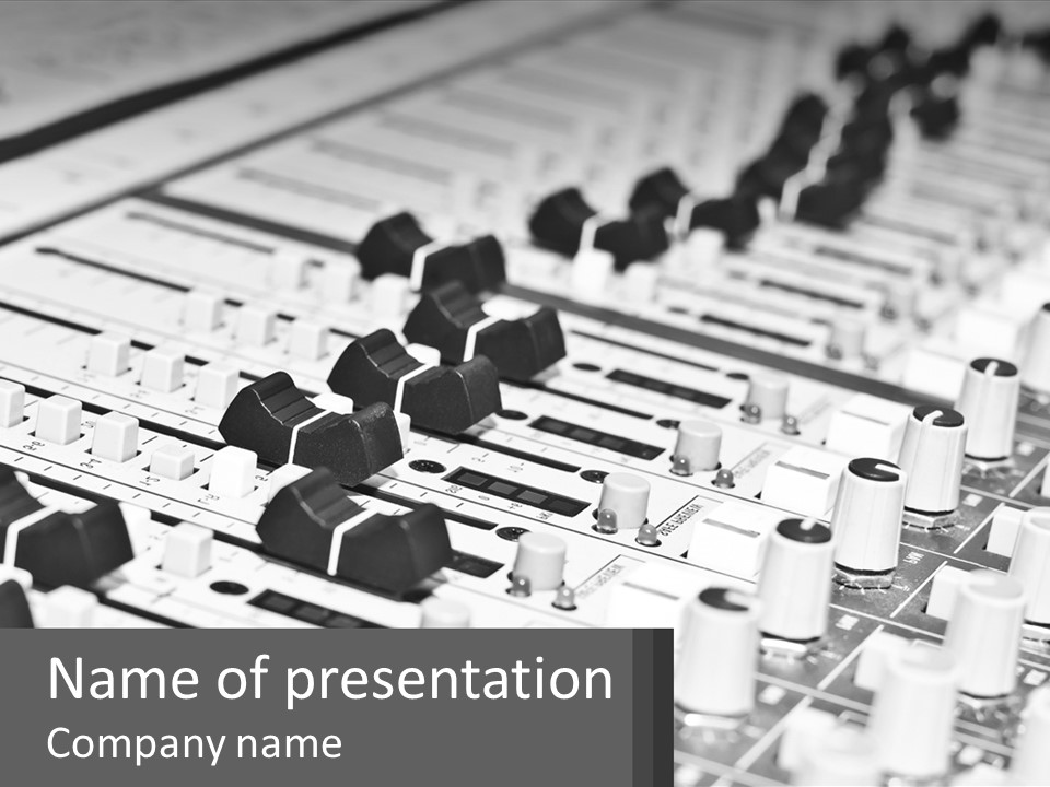 A Sound Board With Many Knobs And Knobs On It PowerPoint Template