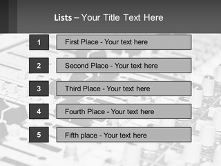 A Sound Board With Many Knobs And Knobs On It PowerPoint Template