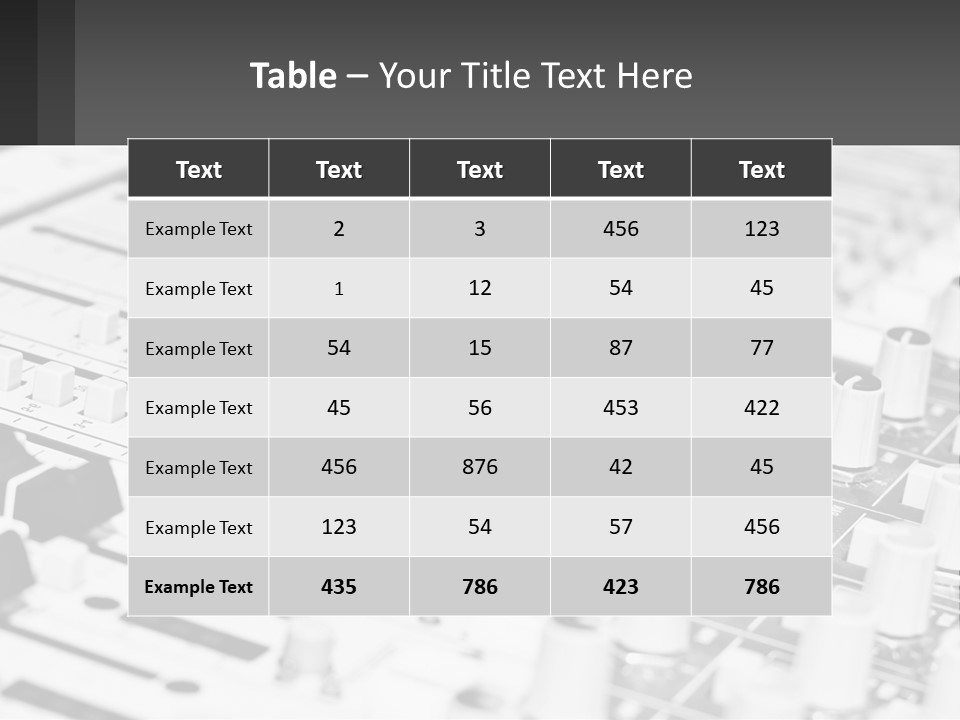 A Sound Board With Many Knobs And Knobs On It PowerPoint Template