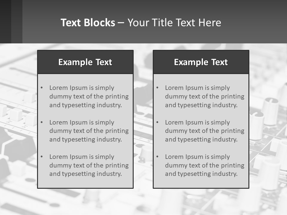 A Sound Board With Many Knobs And Knobs On It PowerPoint Template