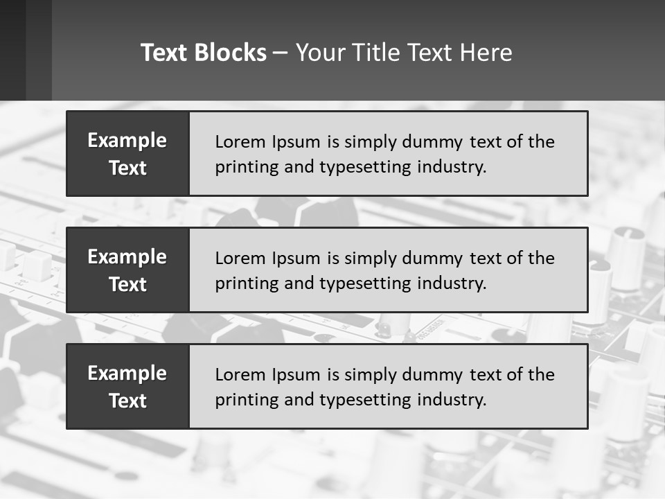 A Sound Board With Many Knobs And Knobs On It PowerPoint Template