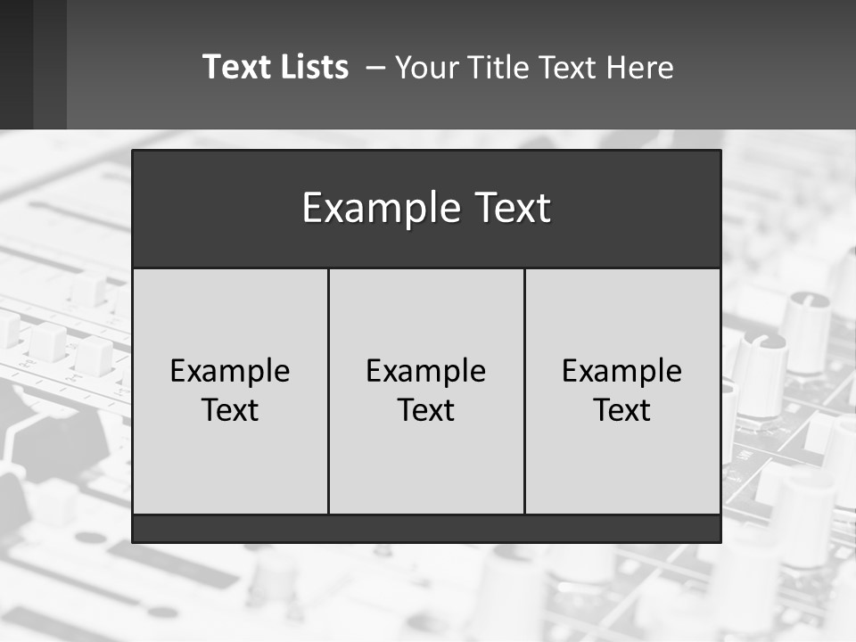 A Sound Board With Many Knobs And Knobs On It PowerPoint Template