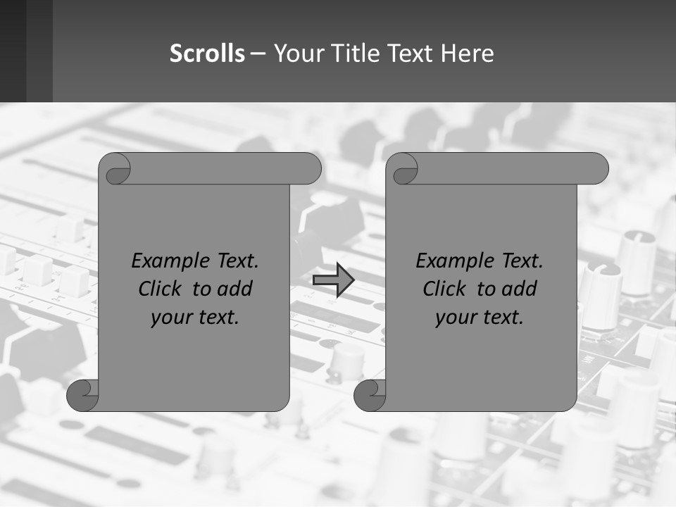 A Sound Board With Many Knobs And Knobs On It PowerPoint Template