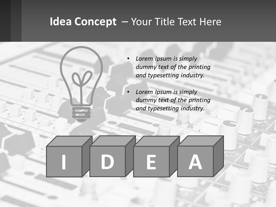 A Sound Board With Many Knobs And Knobs On It PowerPoint Template