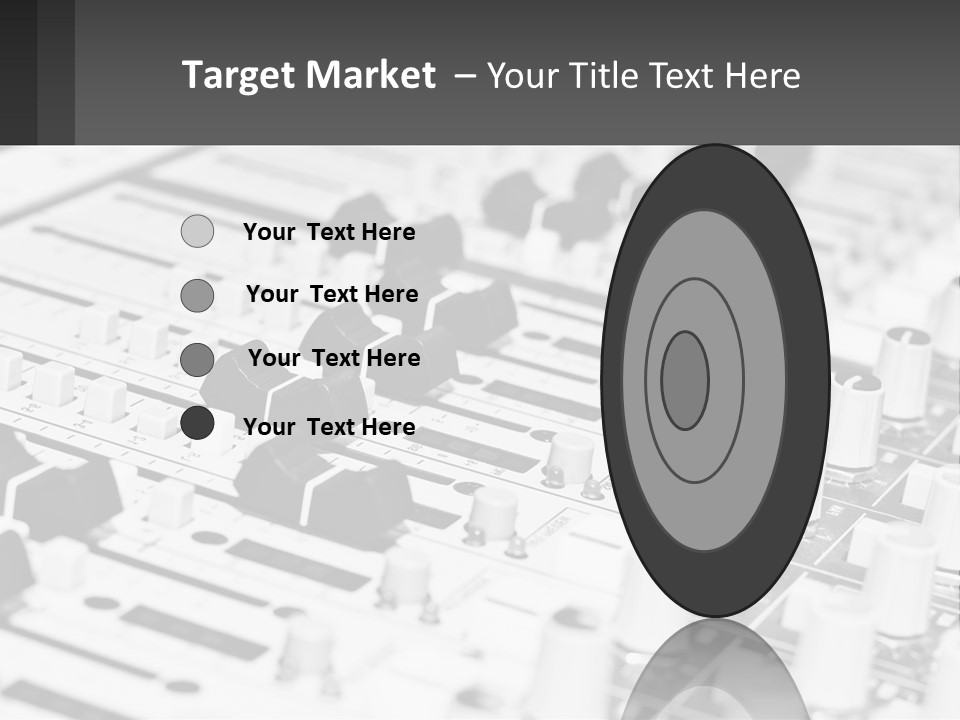 A Sound Board With Many Knobs And Knobs On It PowerPoint Template