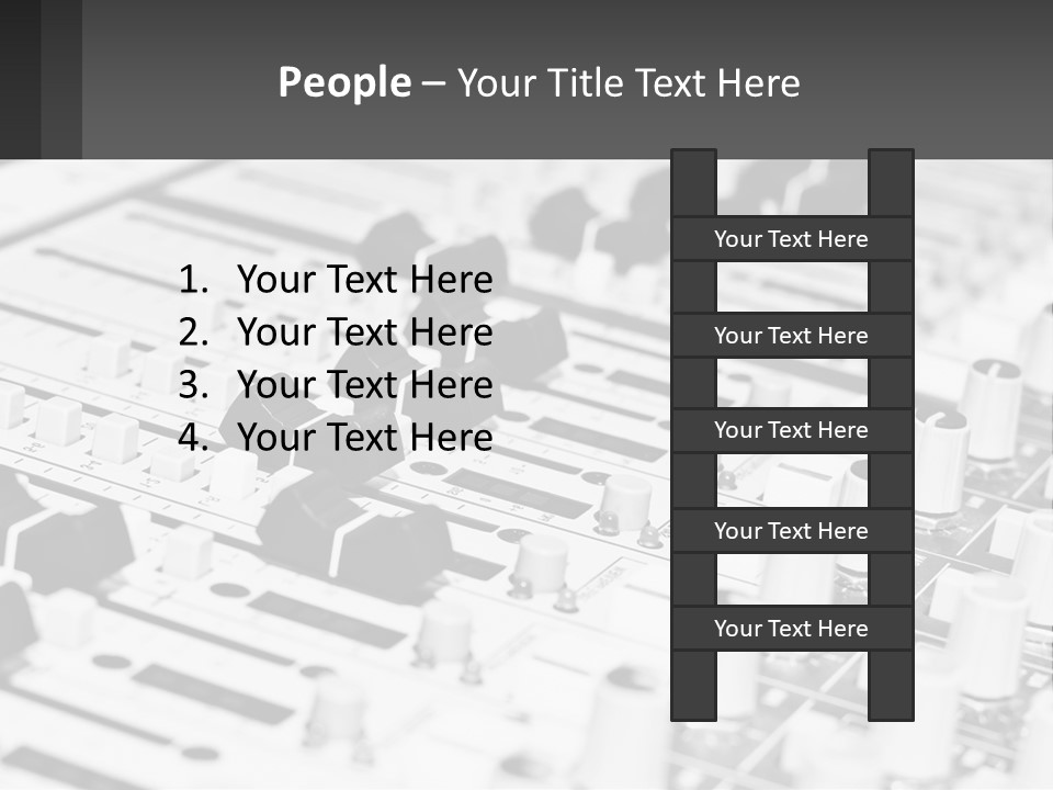 A Sound Board With Many Knobs And Knobs On It PowerPoint Template