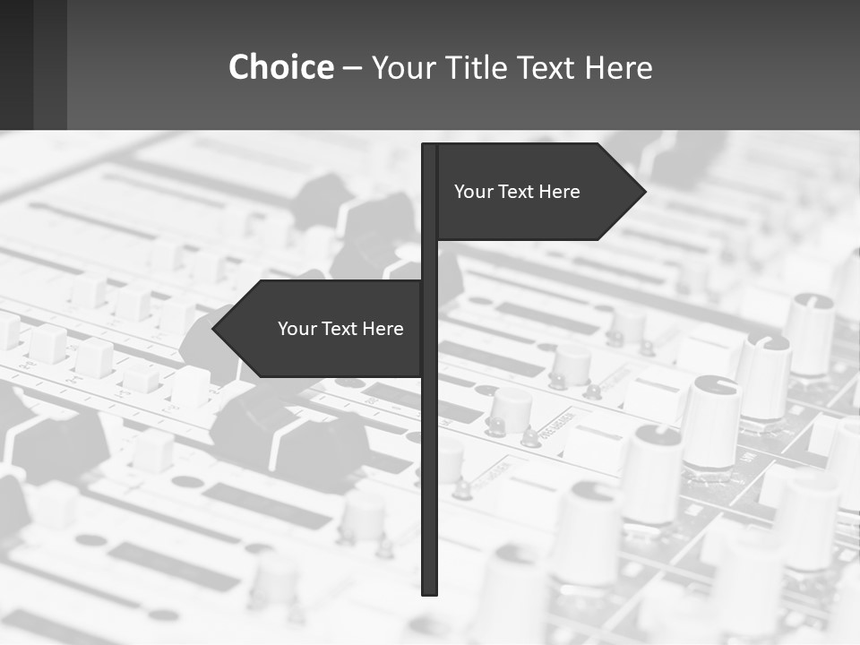 A Sound Board With Many Knobs And Knobs On It PowerPoint Template