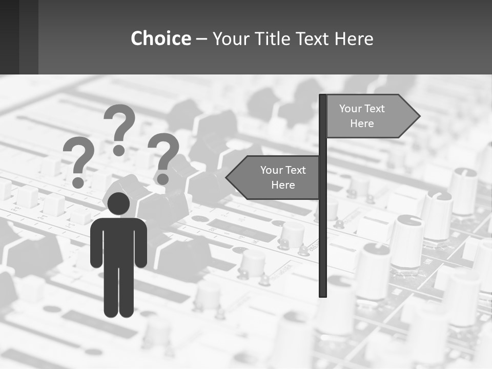 A Sound Board With Many Knobs And Knobs On It PowerPoint Template