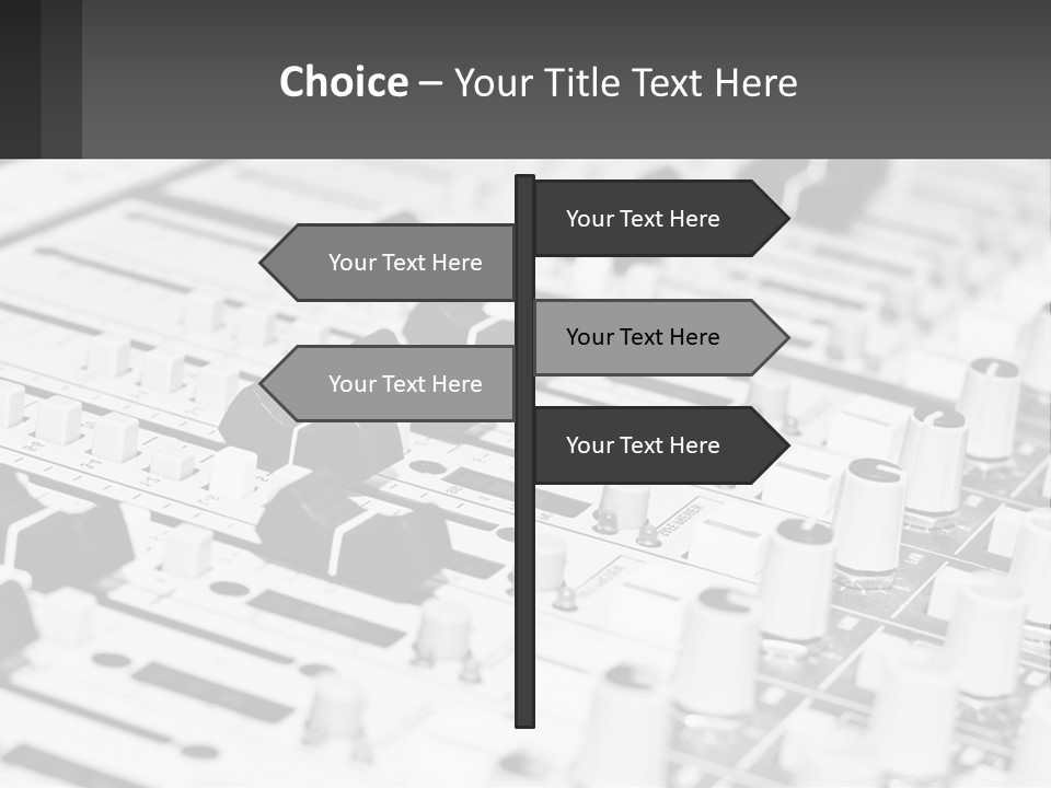 A Sound Board With Many Knobs And Knobs On It PowerPoint Template