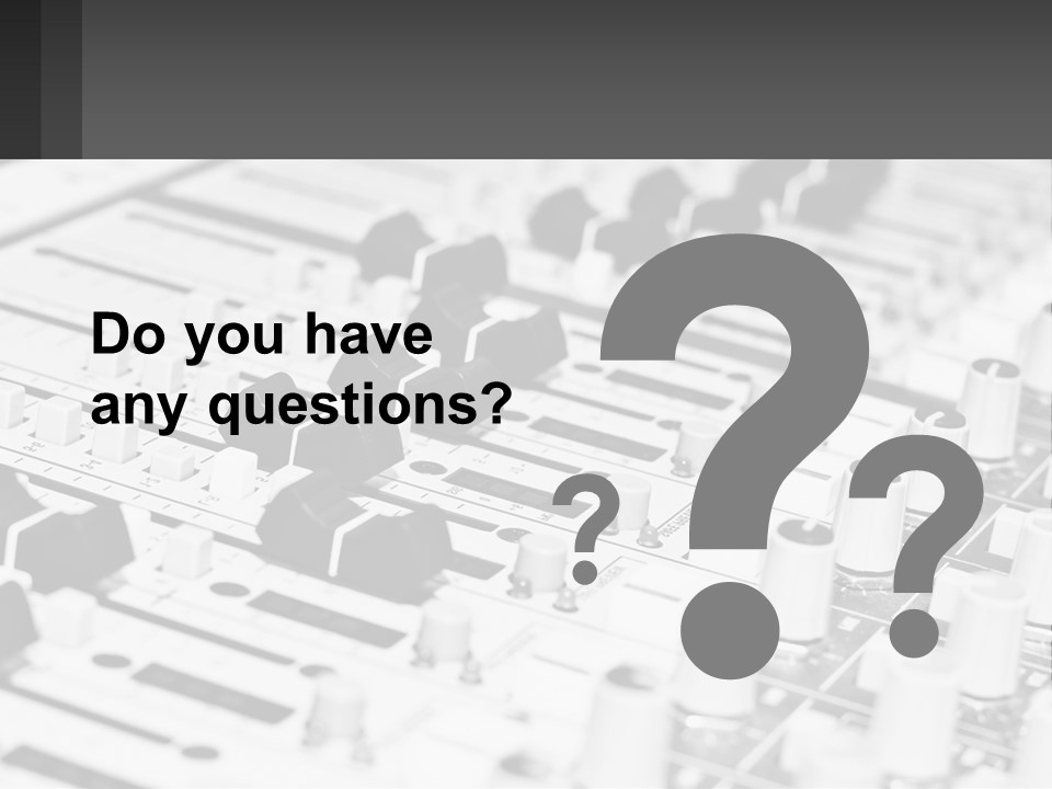 A Sound Board With Many Knobs And Knobs On It PowerPoint Template