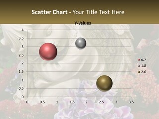 A Statue Of An Angel Surrounded By Flowers PowerPoint Template