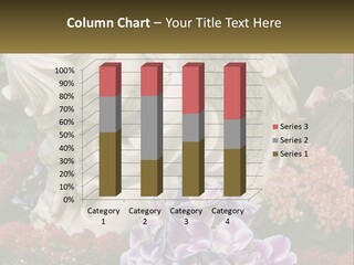 A Statue Of An Angel Surrounded By Flowers PowerPoint Template