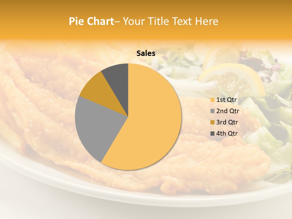 A White Plate Topped With Fish And Fries Next To A Salad PowerPoint Template