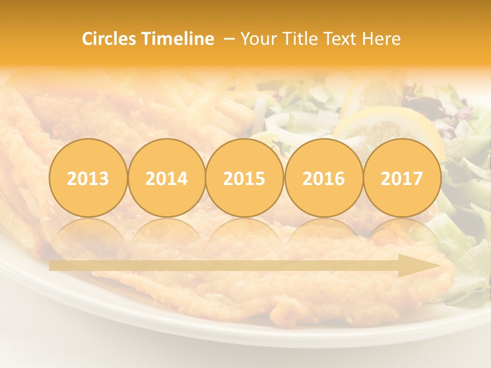 A White Plate Topped With Fish And Fries Next To A Salad PowerPoint Template