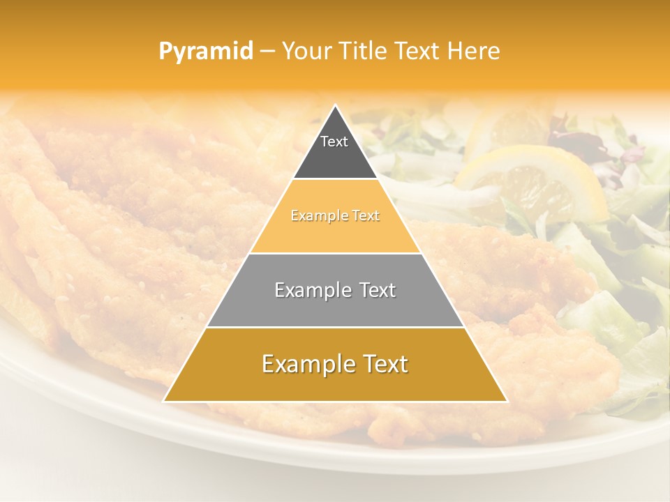 A White Plate Topped With Fish And Fries Next To A Salad PowerPoint Template